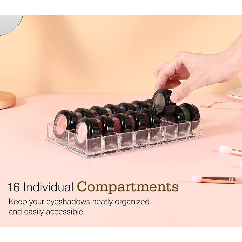 Luxspire Luxspire Acrylic Eyeshadow Organizer, Makeup Drawer Organizer 16 Space