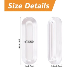 MOROBOR Clear PU Self-Adhesive Pulls, 4 Pcs Recessed Finger Pulls Oval Sliding Door Handles Clear Instant Handle for Glass Doors Window Drawer Cabinet