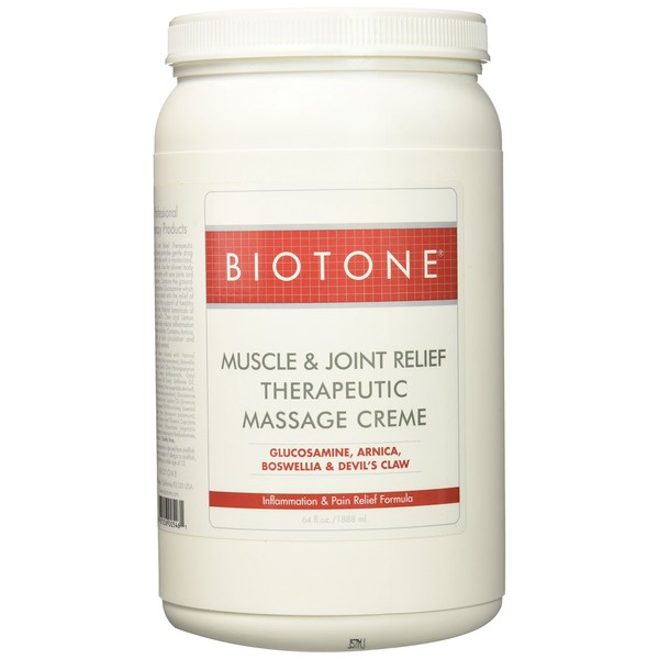 Biotone Muscle and Joint Relief Therapeutic Products Massage Creme, 64 Ounce