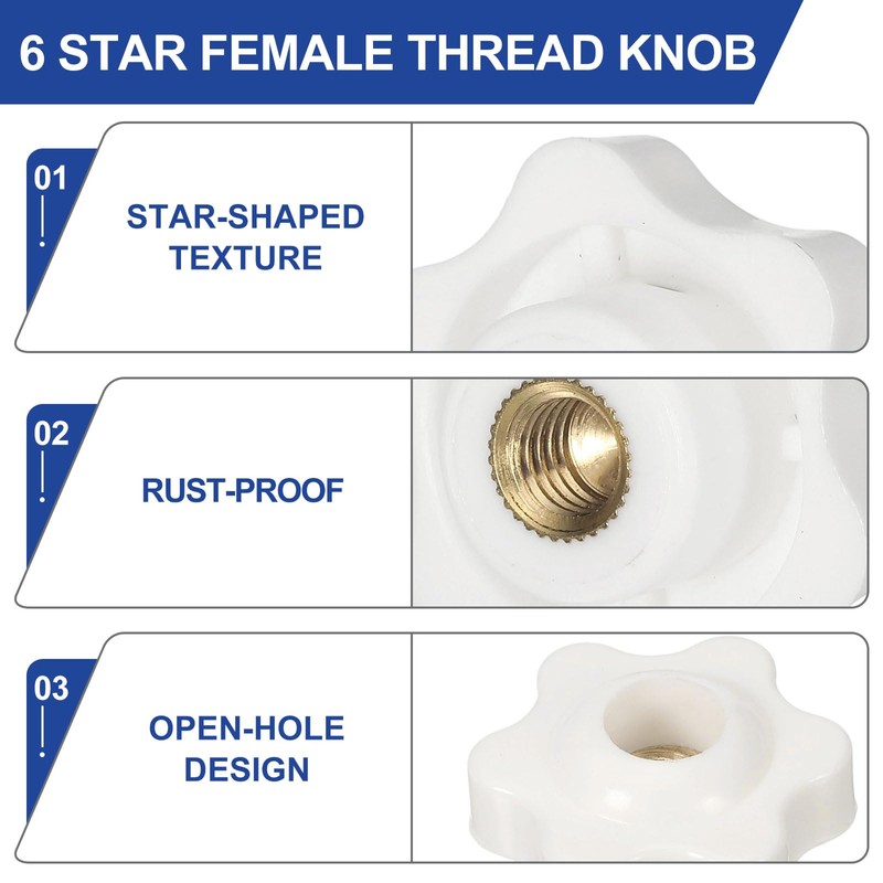 PATIKIL M8 x 38mm Thread Clamping Nuts, 4 Pcs 6