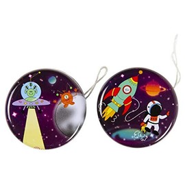 Schnooridoo 6 x Metall JoJo Weltraum 5 cm - Space Weltall Rakete Mitbringsel Kindergeburtstag Give Away Tombola