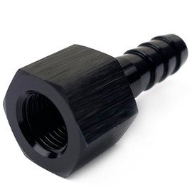 1/8 NPT Female to 3/16 Hose Barb Fitting Fuel Oil Pump Inlet Adapter Aluminum Black Anodized