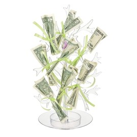 Stunning Clear Plastic Money Tree Centerpiece - 12" (1 Count) - Perfect for Celebrations, Fundraisers & Gifts