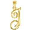 Jewelry America 14k Yellow Gold Elegant Script Letter J Cursive