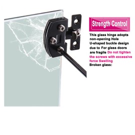 Glass Door Hinges for Display Cabinet, 90-Degree Hinges, Suitable for 5-8mm [Black] (10 Pairs = 20 Pieces)