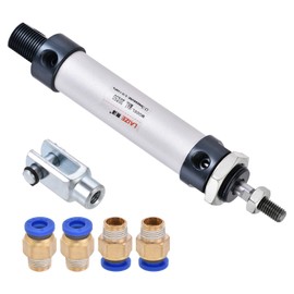 PATIKIL 20mm Bore 50mm Stroke Pneumatic Air Cylinder, Single Rod Double Action with Y Connector and 4Pcs Quick Fittings