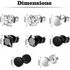 12 Pairs Mens Earrings Stainless Steel Earrings for Black Hoop