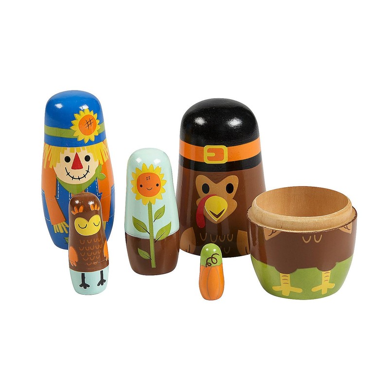 Fun Express Thanksgiving Nesting Dolls - 5 Piece