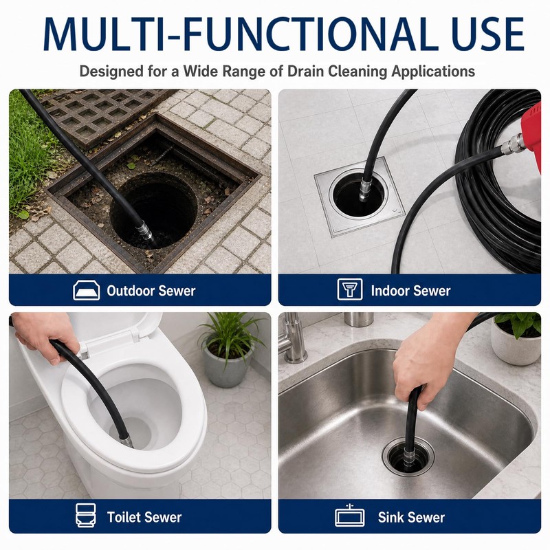 Laopypor Sewer Jetter Kit for Pressure Washer 100FT, 5800PSI Drain
