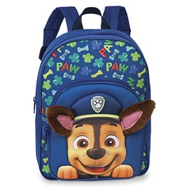 Fabrizio Patrol Rucksack – Kindergartenrucksack für Jungen von 3-6 Jahren mit Chase und abstehenden Plüschohren, Tasche für Kindergarten und Kita – 31cm x 24cm x 13cm - 8L blau, Einheitsgröße