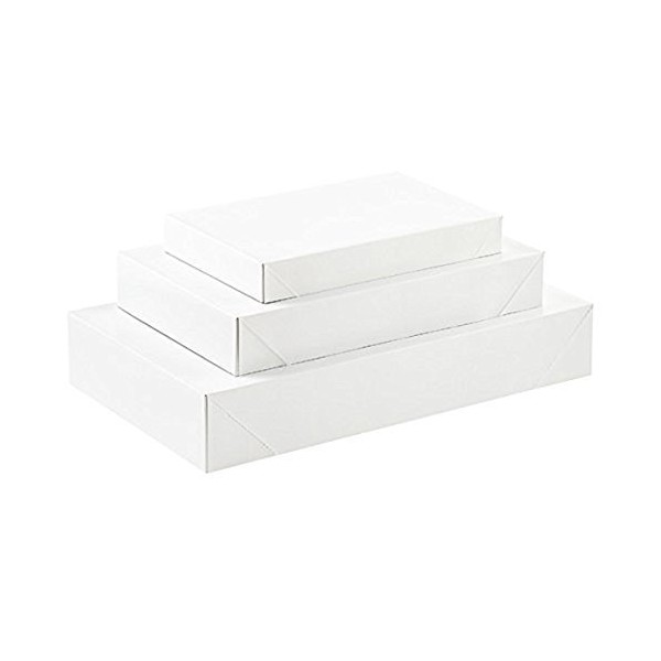 White Gift Box - 10 Pack Assortment - Great For All Occasions: Birthdays, Holidays, Graduations and Special Occasions, Assorted 2 Robe Gift Boxes, 3 Shirt Gift Boxes and 5 Lingerie Gift Boxes by ALEF