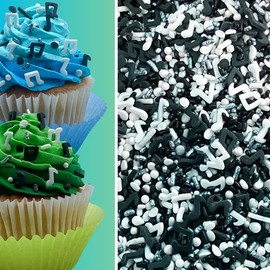 Music Notes Jazz Cookie Cupcake Cakes Semi-Sweet Edible Confetti Decorations Sprinkles Desert Jimmies Toppers 4oz