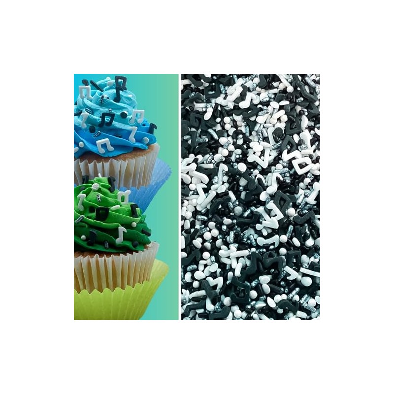 Music Notes Jazz Cookie Cupcake Cakes Semi-Sweet Edible Confetti Decorations