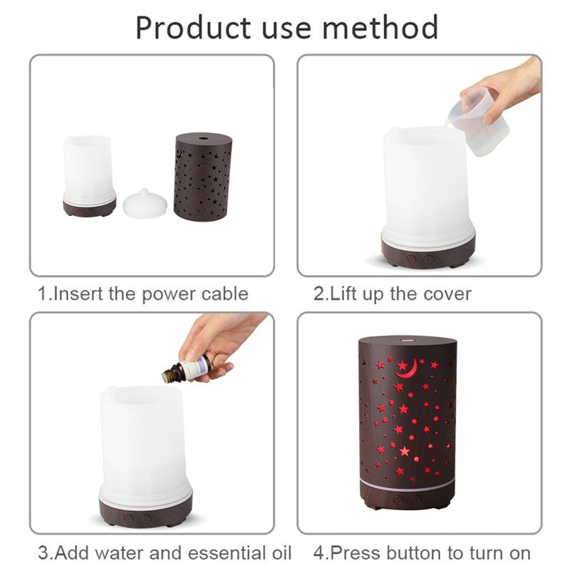 Desktop Humidifier Aroma Air Diffuser Aromatherapy Mist Humidifier With Night