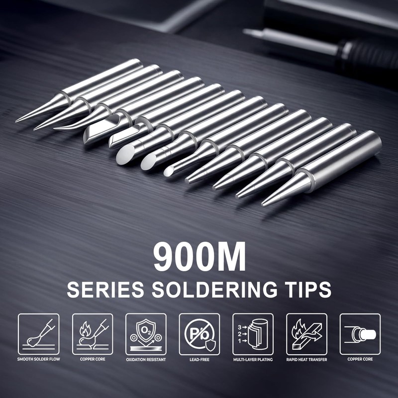 AMFLY 900M Soldering Iron Tips for Welding Equipment 12 Pcs