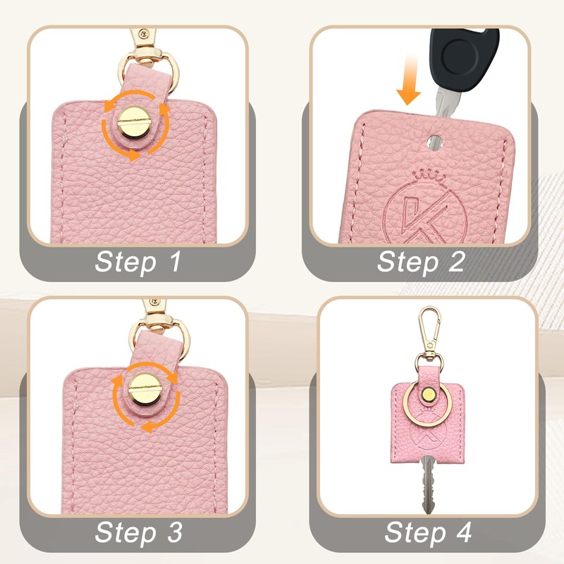 KARENSKEYS Leather Key Sleeve, 2PCS Stylish Key Cover, Broken Car