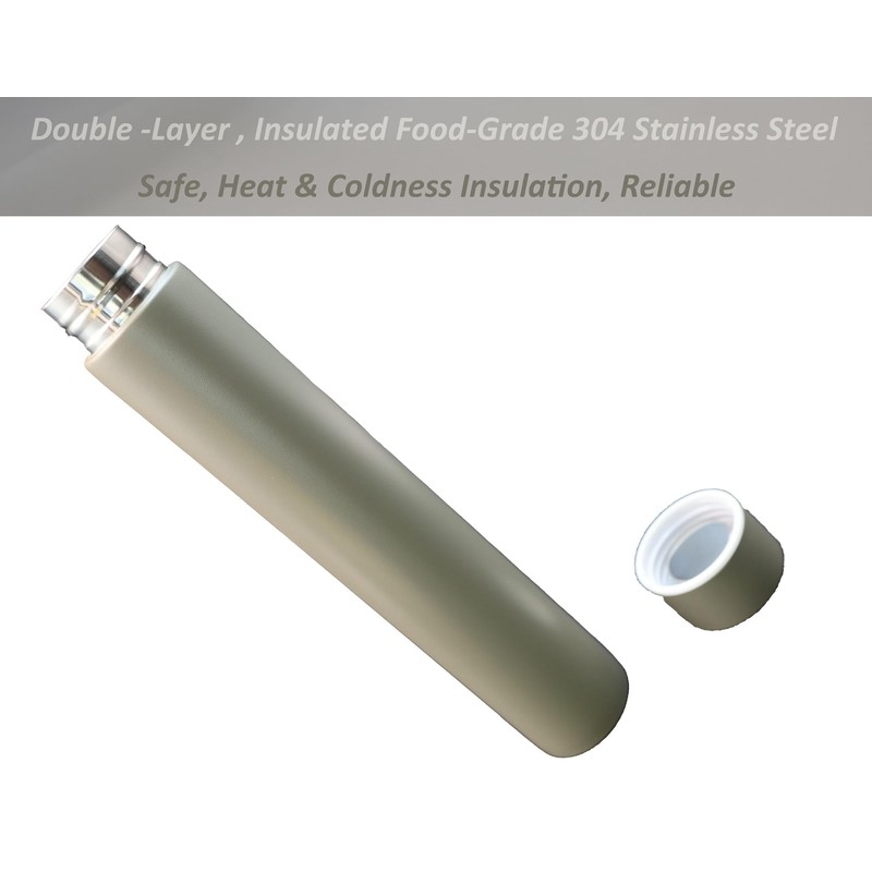 Thermos Flask, Stainless Steel, Super Slim, 25.5 x 4.5 cm,