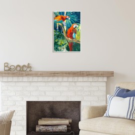 Stupell Industries Tropical Parrots in Jungle Wall Plaque Art Design by Jane Slivka