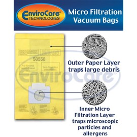Envirocare Replacement Micro Filtration Vacuum Bags Designed to Fit Kenmore Canister Type C or Q 50555, 50558, 50557 and Panasonic Type C-5 9 Pack. Also Includes 2 CF-1 Filters