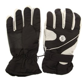 Mens Thermal Padded Gloves with Palm Grip and Adjustable Strap (One Size) (Black)