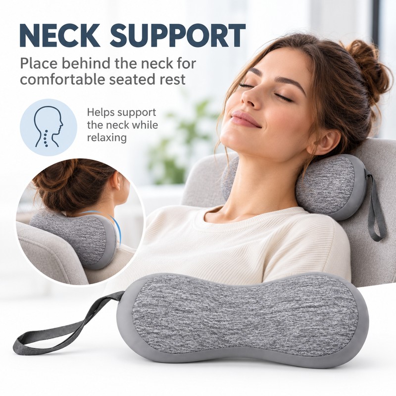 Portable U-Shaped Travel Neck Pillow for Adults – Soft Lightweight