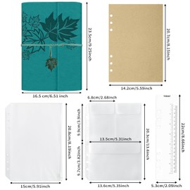 Mlife A5 PU Vintage Leather Notebook,A5 Refillable Ring Binder,Travel Diary,Sketchbook(Turquoise)