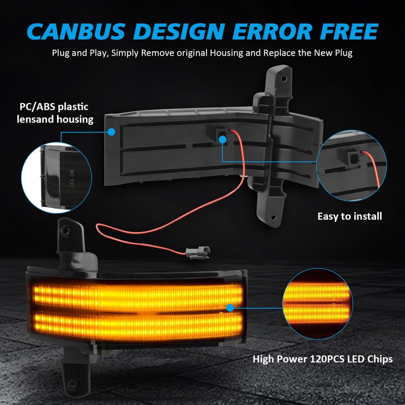 Bestview Sequential Switchback LED Side Mirror Turn Signal Marker Light