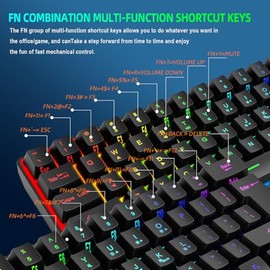 Teclado inalámbrico para Gaming, retroiluminación RGB, 61 Teclas Recargable, 2.4G, con Modo de suspensión, para PC, portátil,