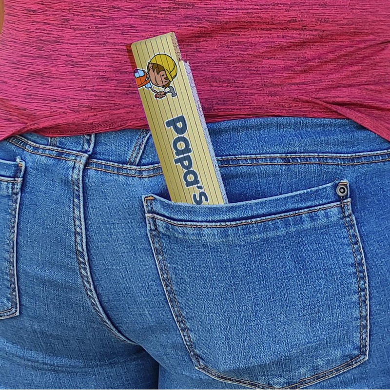 Wooden metre stick with cute motif for children and saying