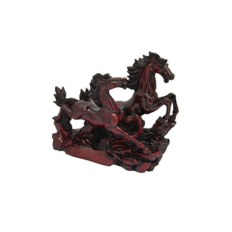 Ripe India Two Red/Cherry Running Horses, Victory Horses for Feng
