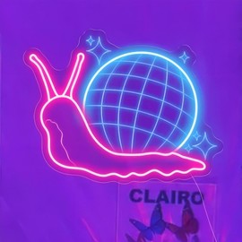 Disco Ball Snail Neon Sign, LED Wall Light for Bedroom Music Room Decor