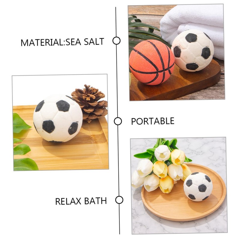 Gatuida 2pcs Portable Football Shape Bathing Natural Bath Salt for