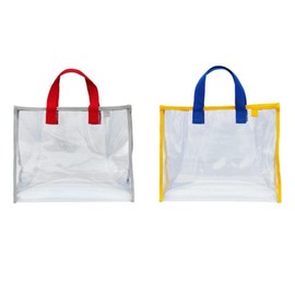 2 PC/SET 夏のハンドヘルドビーチバッグPVC透明な水泳バッグ ハンドヘルドビーチバッグ ポータブル衣料品保管バッグ 旅行ハンドバッグ