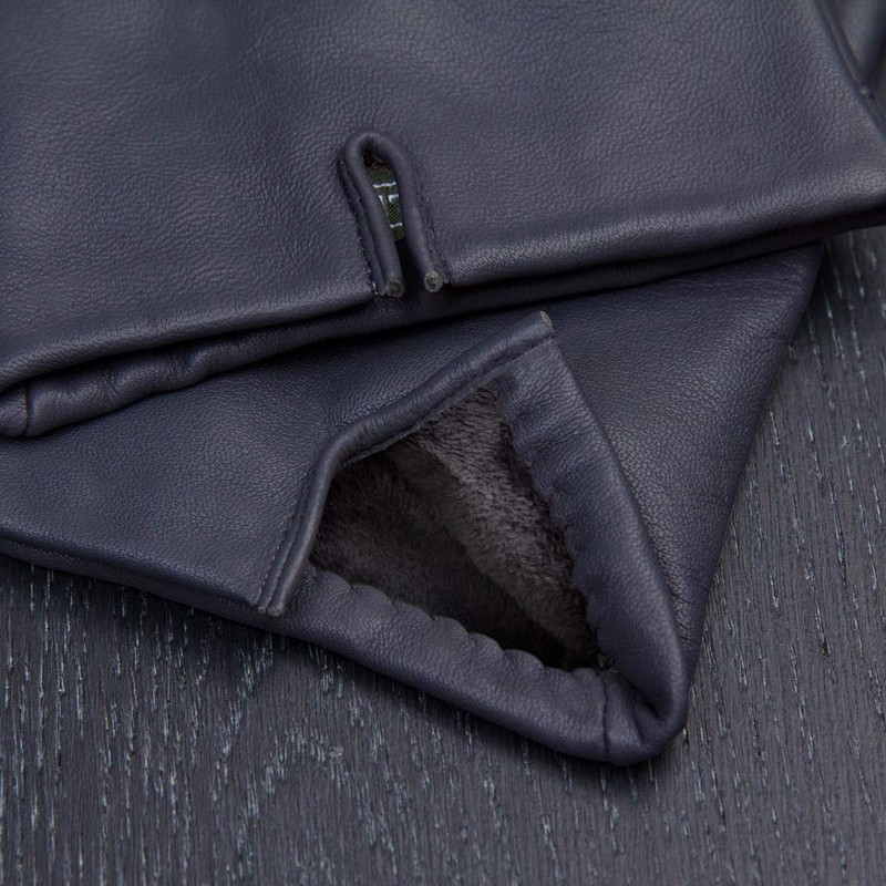 Downholme Men's Vegan Faux Leather Gloves with Warm Lining -