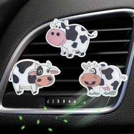 3 Pcs Air Vent Clips, Cute Cow Air Conditioning Outlet Clip Car Air Fresheners Vent Clips Car Interior Decor Charm Car Decoration Cute Car Accessories for Women Girls