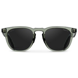 WearMe Pro WMP Eyewear – Men’s Polarized Sport & Golf Sunglasses: Round Frame, Anti-Reflective Lenses, Non-Slip Nose Pads, Lightweight (Crystal Agave Frame/Black Lens)