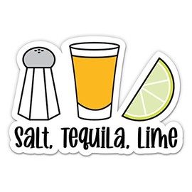 Salt Tequila Lime Sticker - 5" Laptop Sticker - Waterproof Vinyl for Car, Phone, Water Bottle - Drink Mexican Decal