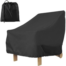 Garden Chair Covers Waterproof 420D Polyester Garden Furniture Covers Stackable Outdoor Chairs Covers Windproof Anti-UV Bench Cover Patio Cover for Outdoor Garden Lawn, 80x85x91cm