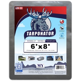 MYCS Silver Tarp 6'x8' - Super Heavy Duty - Premium Quality - 14x14 Weave, 160 GSM, 5oz, 10mil, Grommets Every 3 Feet, Double Stitching, Tarpaulin