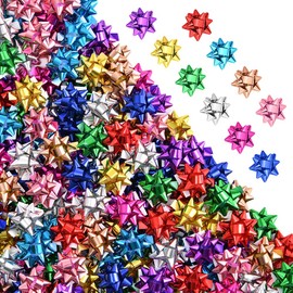 Pendant of Luck 110 Pcs Shiny Decorate Bows for Gift Wrapping, 1 in Mini Gift Wrap Bows for Valentines Decor, Hanukkah, Birthdays, Weddings, Bridal Showers, Baby Showers Occasion (Metallic Color)