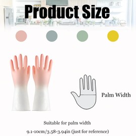 4 Pairs Household Cleaning Gloves Reusable Dishwashing Gloves Waterproof PVC Washing up Gloves for Washing Dishes Cooking Household Home Bathroom Garden