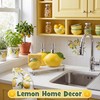 Singhoow 4 Pcs Lemon Kitchen Decor Ceramic Soap Dispenser Set