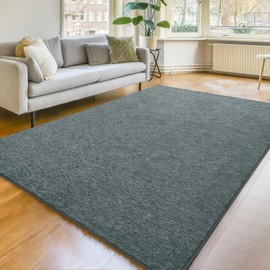 Amearea Modern Soft Area Rug, Chic Color Washable Rugs for Living Room, Home Decor Fluffy Carpet, Cute Accent Kids Rugs for for Bedroom Nursery Dorm Indoor Room Decor, Grey Green, 6x9 Feet