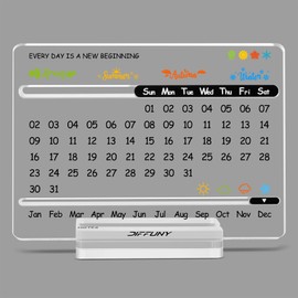 DIFFUNY Desk Calendar - Cute Office Decor & Desk Decor Perfect for Women Men - Office Gift for Coworkers - Acrylic Perpetual Calendar for Desktop