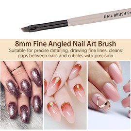 MOLILON Angled Nail Clean Up Brush, Gel Nail Brushes, Acetone Manicure Brush for Builder Gel | French Tips | Salon & Home Use | Nail Artists & DIY Enthusiasts