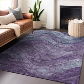 Addison Rugs Chantille ACN1700 Purple 3' x 5' Indoor/Outdoor, Machine Washable, Easy Clean, Non Shedding, Bedroom, Living Room, Dining Room, Kitchen, Patio Rug