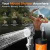 Portable Shower for Camping, Rechargeable Portable Shower Pump with LED
