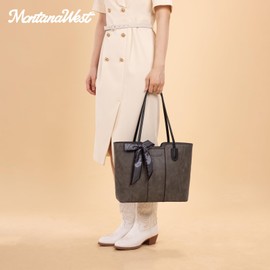 Montana West Tote Bags for Women Medium Top Handle Satchel Purses Large Shoulder Handbag Hobo Bags Grey MWC-323DGY