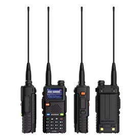 BAOFENG Radio 5RM Walkie Talkies, USB Charging 10W Ham Radio Long Range Handheld, Rechargeable Walkie Talkies for Communication, UV5R, Two Way Radio, NOAA Weather Receiver - Color: Black * 2, Specification: 10W