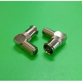 DLS (1 PC) Right Angle Quick Push On F Male to F Female Connector
